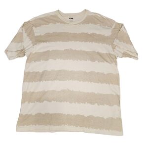 CSG Men's Beige Striped T-Shirt